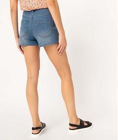 short femme en jean coupe large fendu sur les cotes gris shortsD358001_3