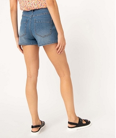 short femme en jean coupe large fendu sur les cotes grisD358001_3