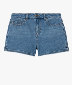 short femme en jean coupe large fendu sur les cotes gris shortsD358001_4