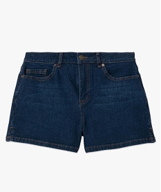 short femme en jean coupe large fendu sur les cotes bleuD358101_4