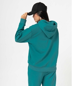 sweat oversize a capuche interieur molletonne femme vert sweatsD358201_3