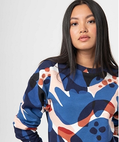 sweat femme molletonne avec motifs abstraits bleu sweatsD358601_2