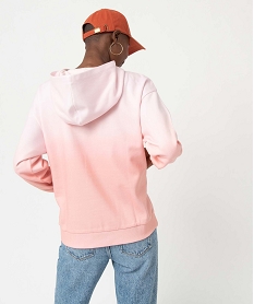 sweat femme a capuche effet tie and dye rose sweatsD359601_3