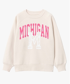 sweat femme molletonne avec inscription - camps united beige sweatsD359801_4