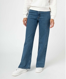 GEMO Jean femme  wide leg  taille haute Bleu