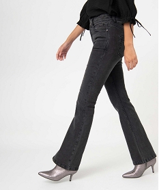 GEMO Jean femme coupe Bootcut taille haute Noir