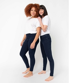 GEMO Jegging femme avec coutures contrastantes Bleu