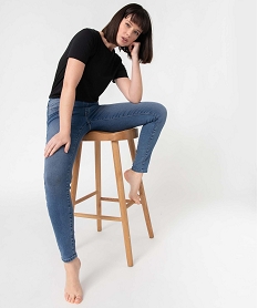 GEMO Jegging femme avec coutures contrastantes Bleu