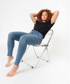 GEMO Jean femme coupe slim très extensible Bleu
