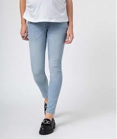 GEMO Jean de grossesse coupe Skinny avec bandeau haut blanc chine