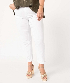jean femme grande taille coupe regular blanc pantalons et jeansD364001_2