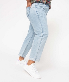 jean femme grande taille delave coupe mom taille elastiquee bleu pantalons et jeansD364501_1