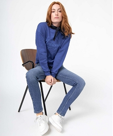 GEMO Jean femme coupe Slim coloris délavé Bleu