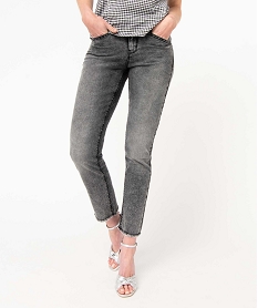 jean femme coupe slim avec franges dans le bas - complices noirD365301_1