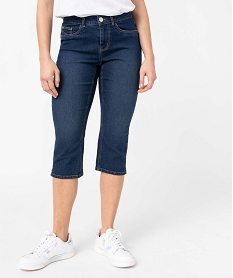 pantacourt femme en jean coupe slim bleu pantacourtsD365901_1