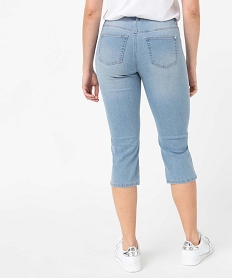 pantacourt femme en jean coupe slim bleuD366101_3