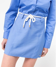 jupe femme avec ceinture en corde - lulucastagnette bleu jupes en jeanD367201_2