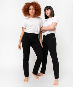 GEMO Jean femme coupe Regular taille normale noir vif