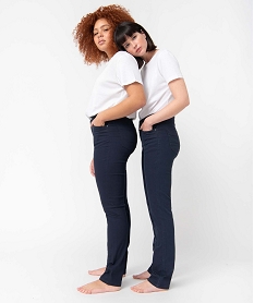 GEMO Pantalon coupe Regular taille normale femme Bleu