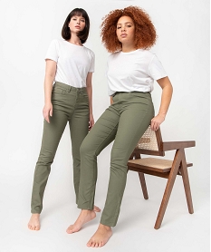 pantalon coupe regular taille normale femme vert pantalonsD368501_1
