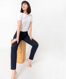 pantalon femme coupe slim taille normale bleu pantalonsD368601_1