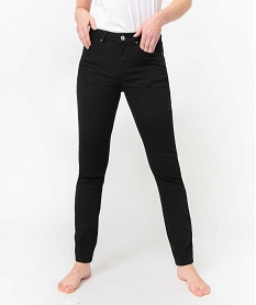 pantalon femme coupe slim taille normale noir pantalonsD368701_2