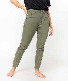 pantalon femme coupe slim taille normale vert pantalonsD368801_2