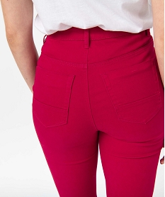 pantalon femme coupe regular taille normale rouge pantalonsD369201_2