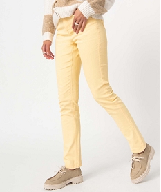 pantalon femme coupe regular taille normale jaune pantalonsD369301_2