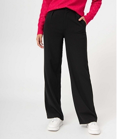 pantalon femme en toile coupe large noir pantalonsD369401_1