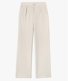 pantalon femme en toile coupe large beige pantalonsD369601_4