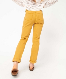 pantalon femme regular stretch avec boutonniere - complices jaune pantalonsD369701_3