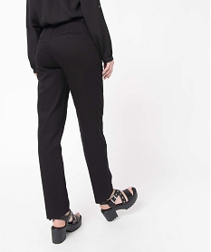 pantalon femme en toile extensible avec boutons fantaisie noir pantalonsD370101_3