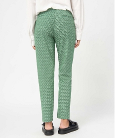 pantalon femme imprime coupe straight esprit 70s vert pantalonsD370201_3