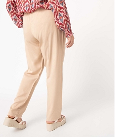 pantalon femme grande taille fluide en lyocell beigeD370501_3