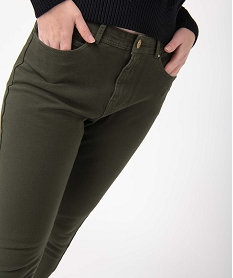 pantalon femme coupe skinny taille haute effet push-up vert pantalonsD370701_2