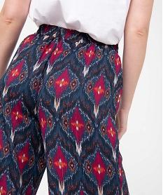 pantalon femme imprime en voile avec rayures pailletees imprime pantalonsD370901_2