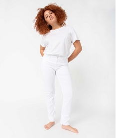 jean femme coupe regular taille normale blanc pantalonsD371001_2