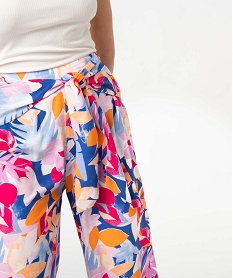 pantalon femme a motifs fleuris coupe flare imprime pantalonsD371601_2