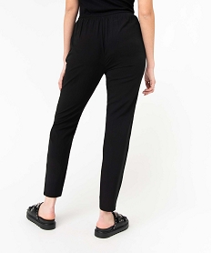 pantalon femme en viscose fluide avec ceinture elastique noir pantalonsD371801_3