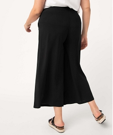 pantalon femme grande taille ample et fluide a taille elastiquee noirD372101_3