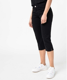 GEMO Pantacourt femme taille normale noir vif