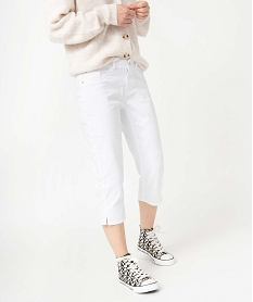 GEMO Pantacourt femme taille normale blanc standard