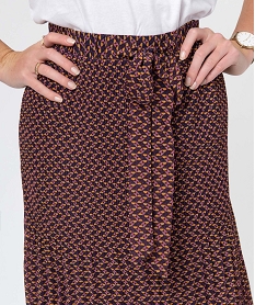 jupe femme plissee a motifs avec ceinture elastique imprimeD373601_2