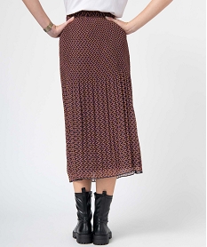 jupe femme plissee a motifs avec ceinture elastique imprimeD373601_3