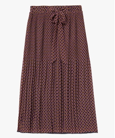 jupe femme plissee a motifs avec ceinture elastique imprimeD373601_4
