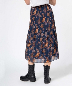 jupe femme plissee a motifs avec ceinture elastique imprimeD373701_3