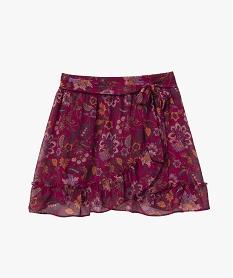 jupe femme portefeuille a motifs fleuris et rayures scintillantes imprimeD374701_4