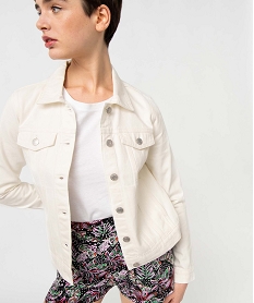 veste femme en toile denim beigeD377301_2