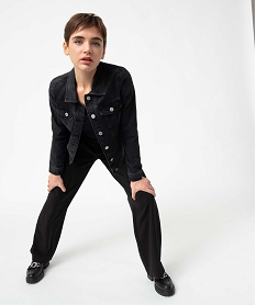 GEMO Veste femme en toile denim Noir